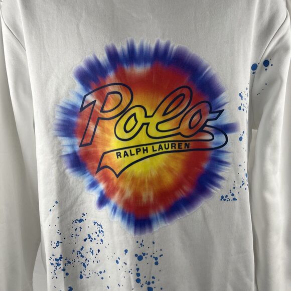 $198 Polo Ralph Lauren Tie Dye Logo Crewneck Sweatshirt Pullover Size Large New - Picture 2 of 8